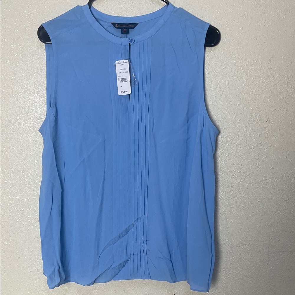 Brooks Brothers Women's Blue Sleeveless Top